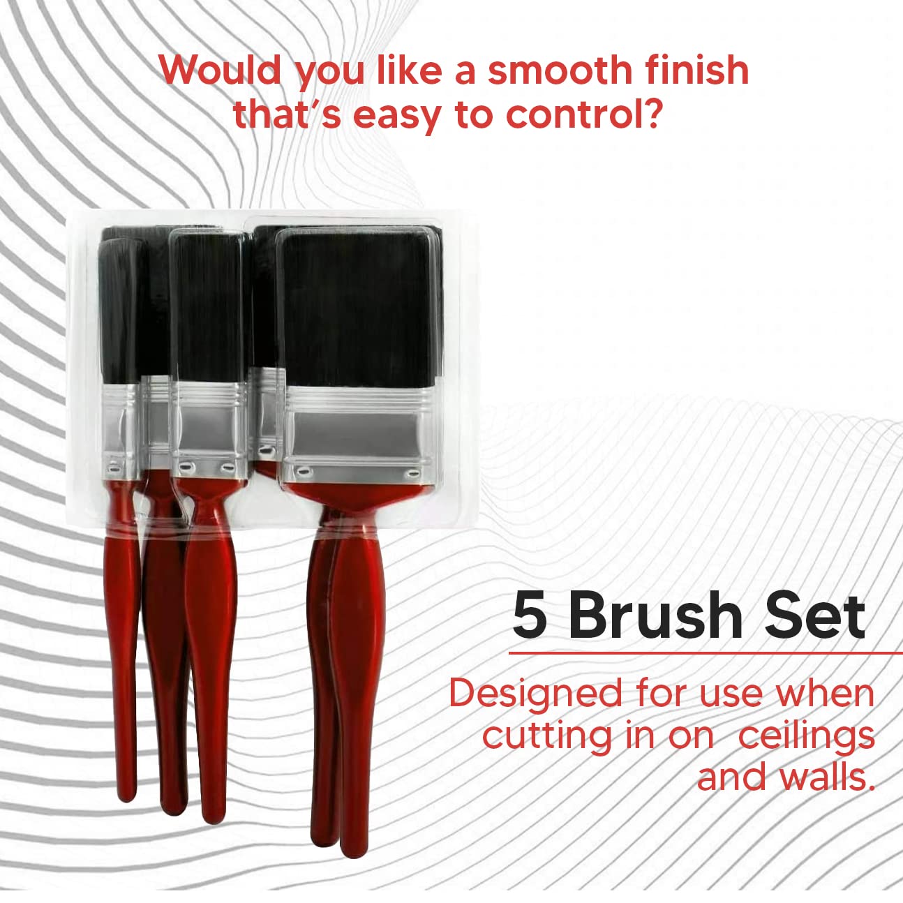 FIRST CHOICE KAYA 5pc Professional Paint Brushes with No Loss of Bristle Paintbrush Heads 5 Piece Pack Set, Studio Craft & Technique for Architects Paint brush set Sold By KAYA LTD