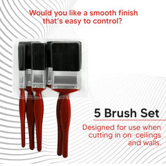 FIRST CHOICE KAYA 5pc Professional Paint Brushes with No Loss of Bristle Paintbrush Heads 5 Piece Pack Set, Studio Craft & Technique for Architects Paint brush set Sold By KAYA LTD