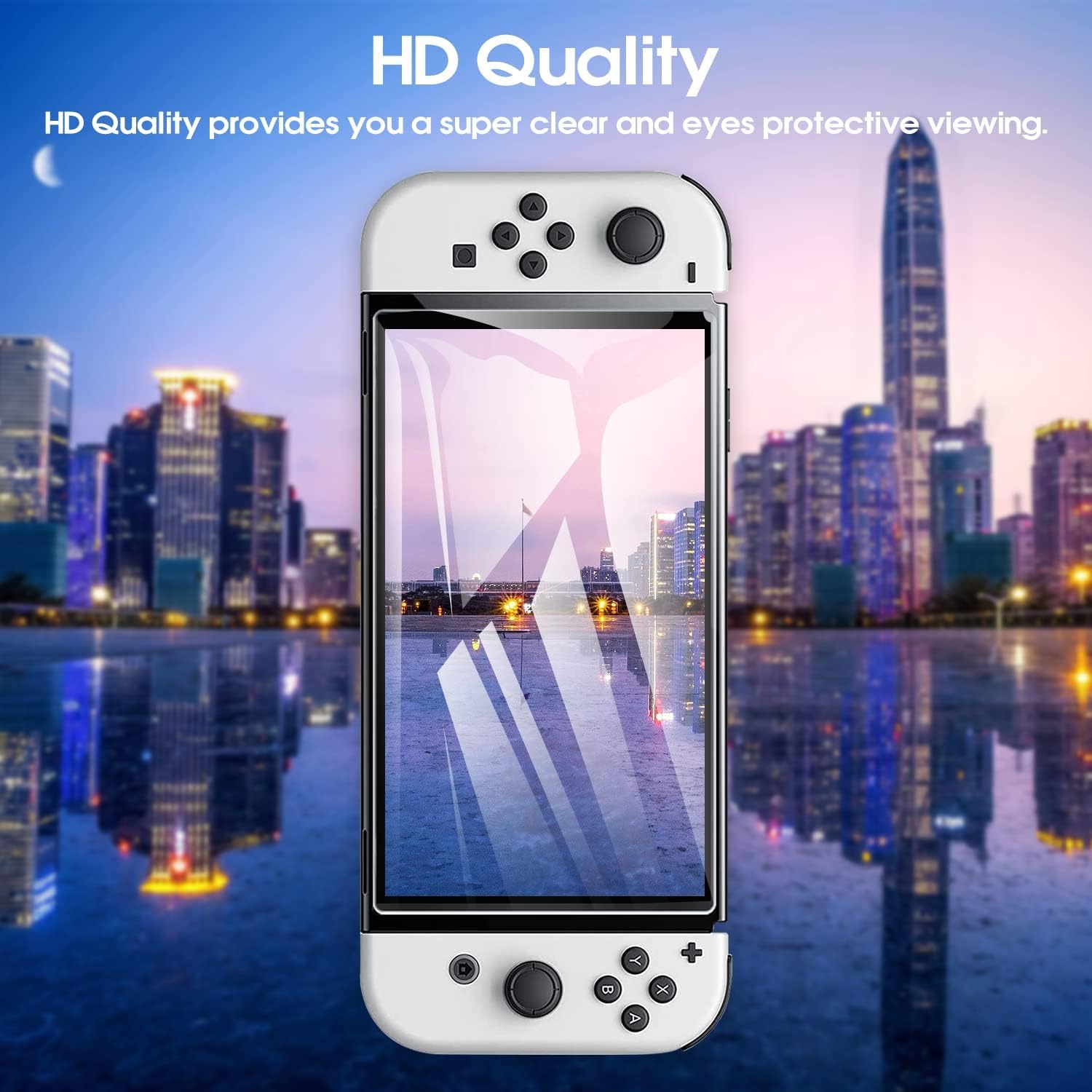 XINRUISEN Screen Protector for Nintendo Switch OLED 2021 New Model 7 2Pack Tempered Glass Screen Protector for Nintendo Switch OLED 2021, Protective Cover Glass Saver Protection for Switch OLED