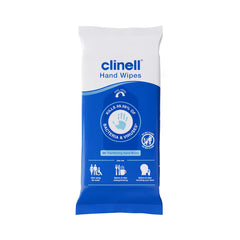 Clinell Antimicrobial Hand Wipes for Cleaning & Disinfecting - Sanitising Wipes, Ideal for Travel - Dermatologically Tested, Kills 99.99% of Bacteria & Viruses* - Pack of 30 Wipes, Blue, Pack of 1