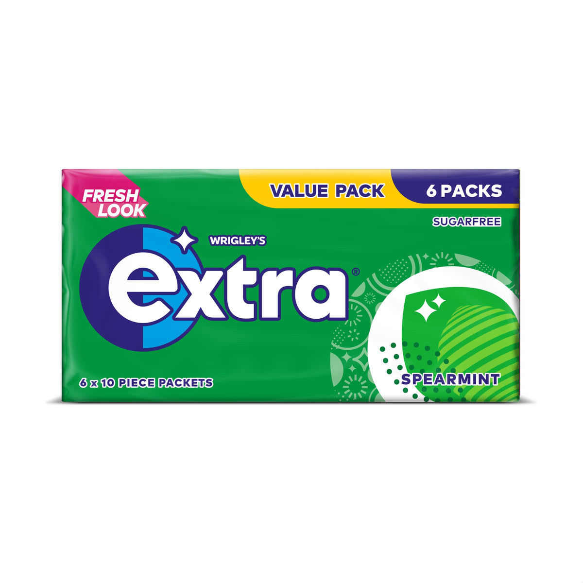 Extra Spearmint Sugarfree Chewing Gum Multipack 5 x 10 Pieces (Packaging may vary)