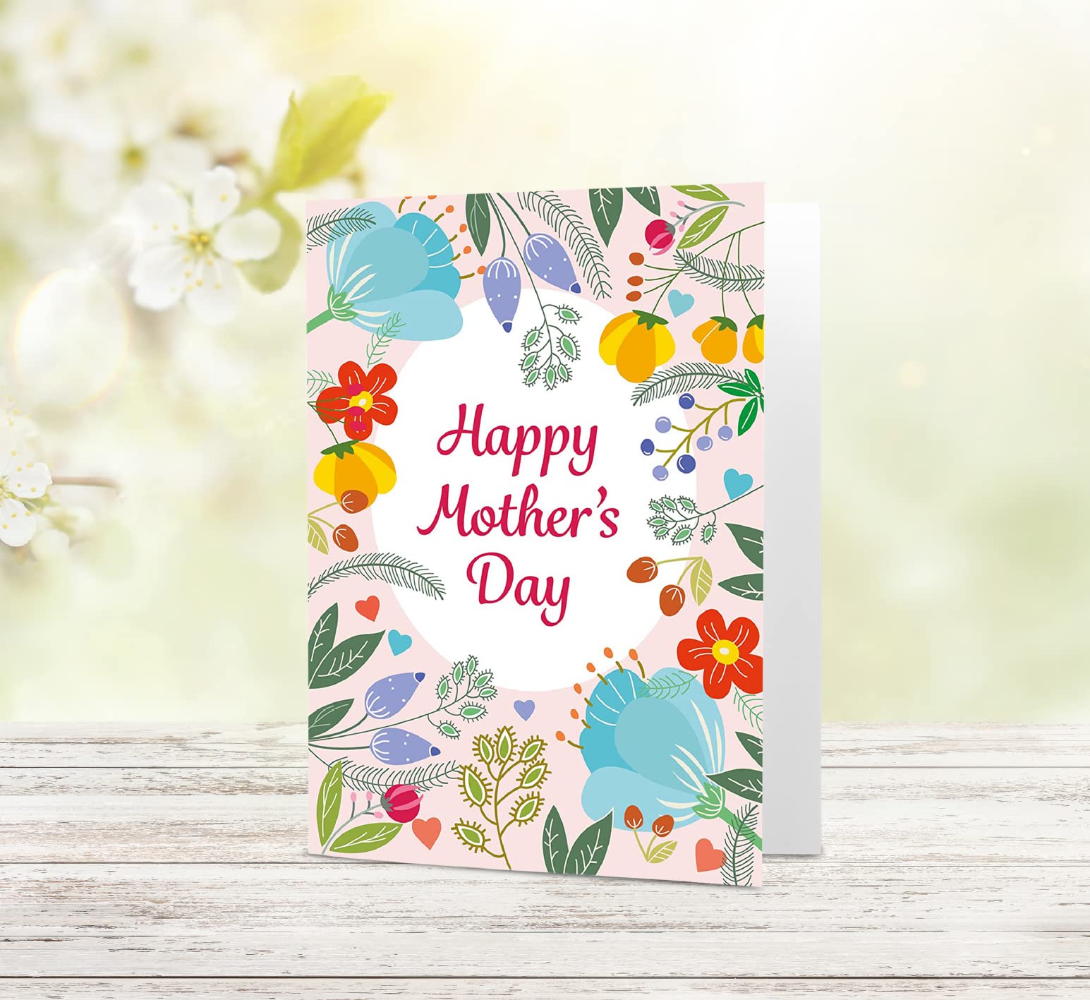 Absolutely Yours Mothers Day Card for Mum. Floral Design with matching Envelope. 210x148mm. Ecofriendly. Printed and Packed in UK