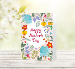 Absolutely Yours Mothers Day Card for Mum. Floral Design with matching Envelope. 210x148mm. Ecofriendly. Printed and Packed in UK