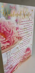 for A Wonderful Sister Birthday Card - 6 inches X 9 inches