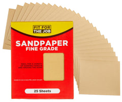 Fit For The Job 25 Large A4 Size Sheets Fine Grade Sandpaper for Sanding Wood, Furniture, Metal, Plaster For Home Improvement, Decorating & More, 11x9 inch (230x280mm) 11 inches x 9 inches