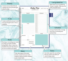 Daily Planner To Do List Notebook Regolden-Book Daily Schedule To Do List Daily Planner Organizers Undated Daily Planner Notebook Daily Life Planner Daily Journal (7x10 inches) (Blue)