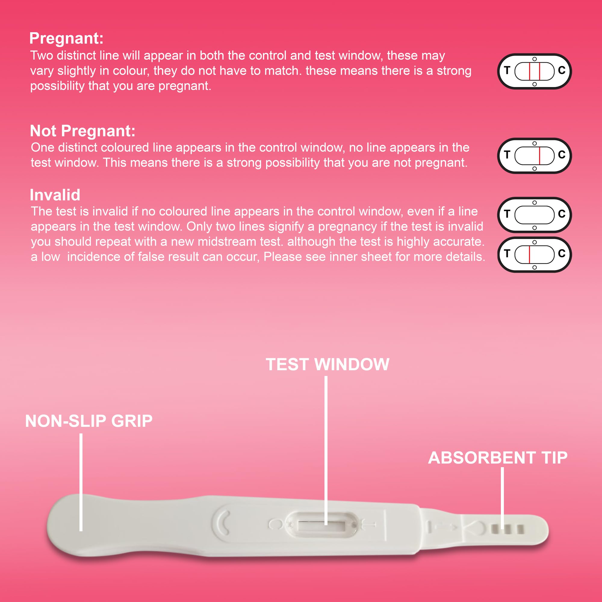 ZYBUX - Clear Response midstream Pregnancy Test 2 Pack, 99% Accurate, Results in Minute