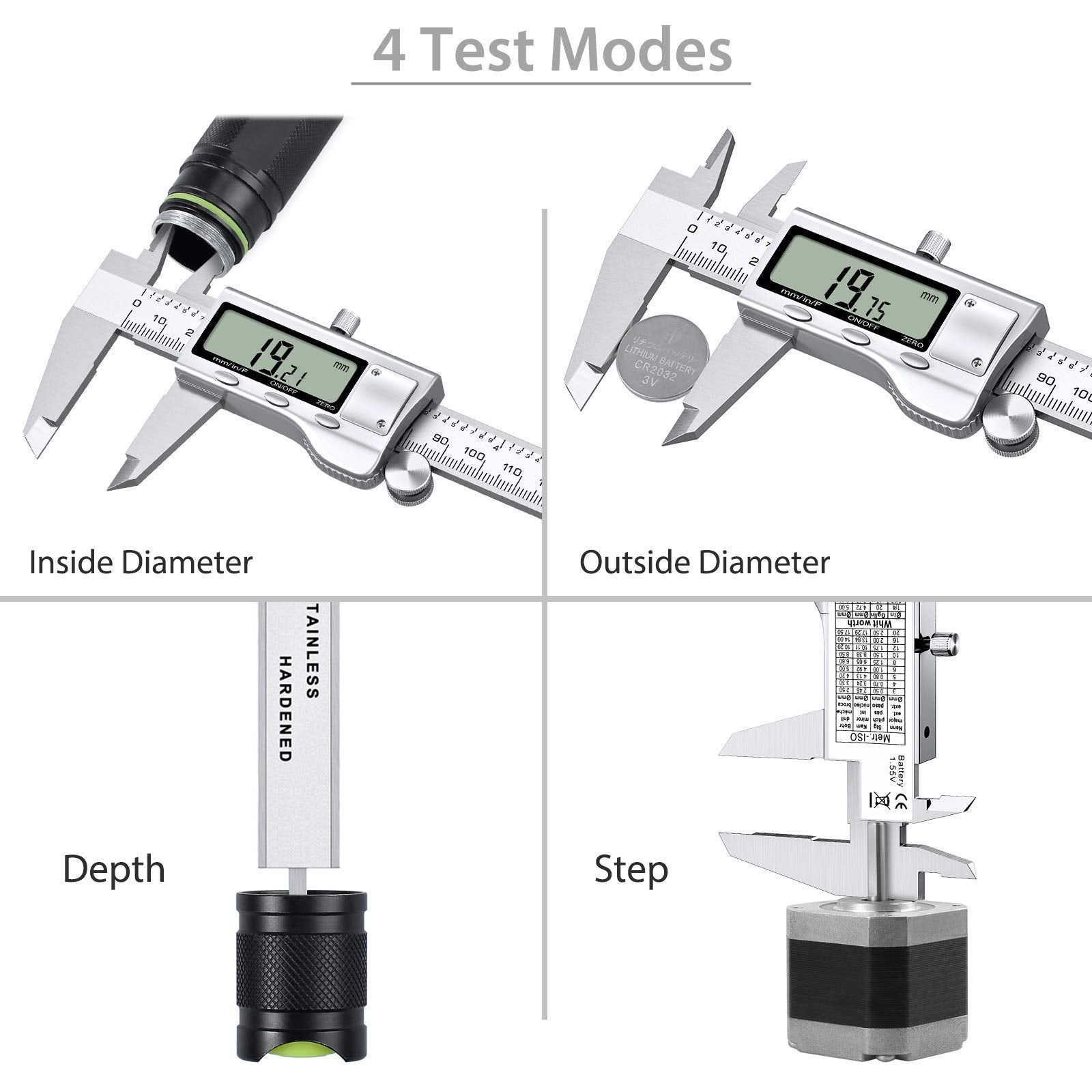 Proster Vernier Caliper Kit 150mm/6Inch Digital Vernier Caliper with Feeler Gauge Fractions/Inch/Metric Measuring Tool for Length Width Depth Diameter