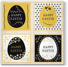 Easter Paper Napkins Quality Decorative Serviettes 33cm x 33cm (Pack of 20) (Patchwork Eggs)