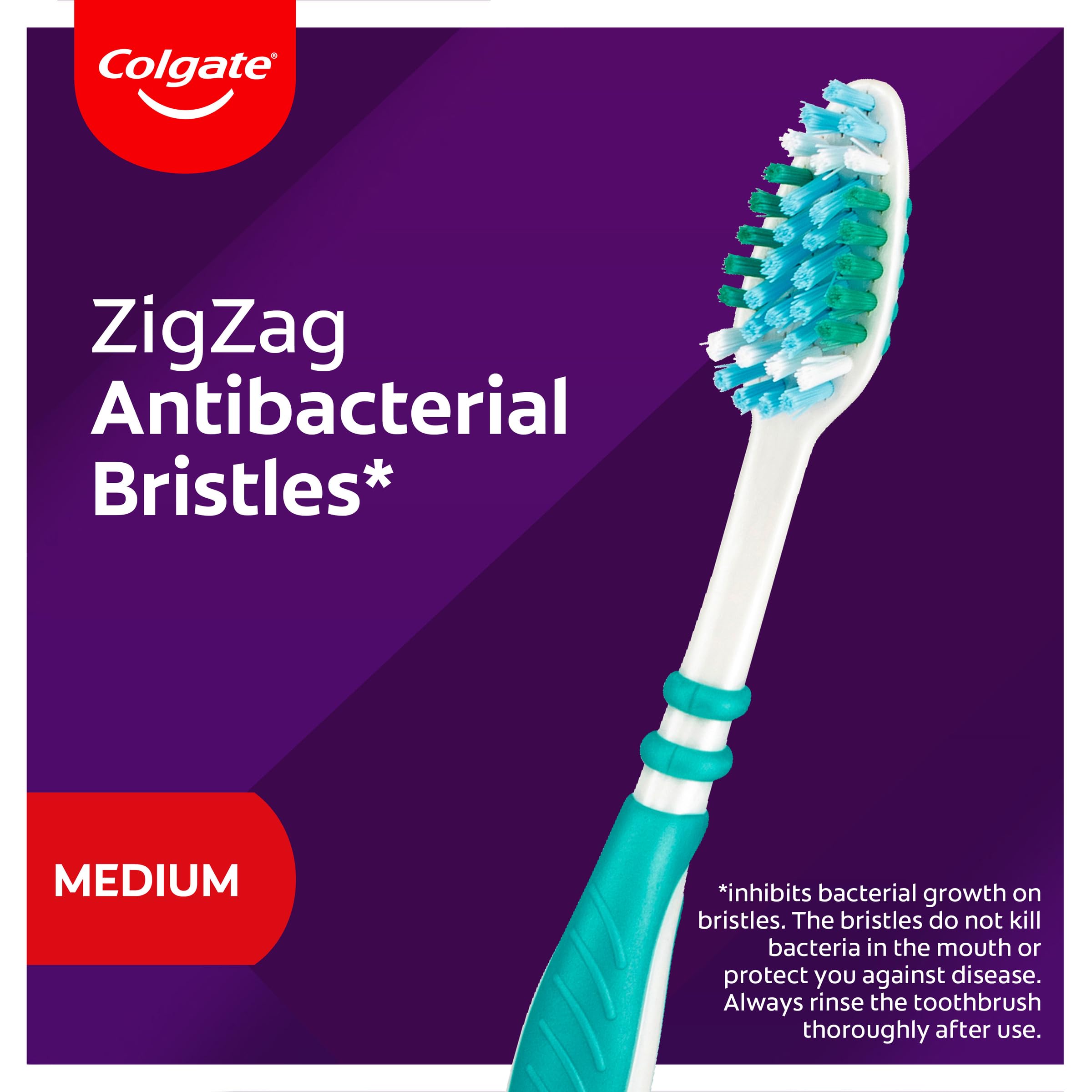 Colgate Zig Zag Toothbrush with Cross bristles to Reach deep Between Teeth 6pack