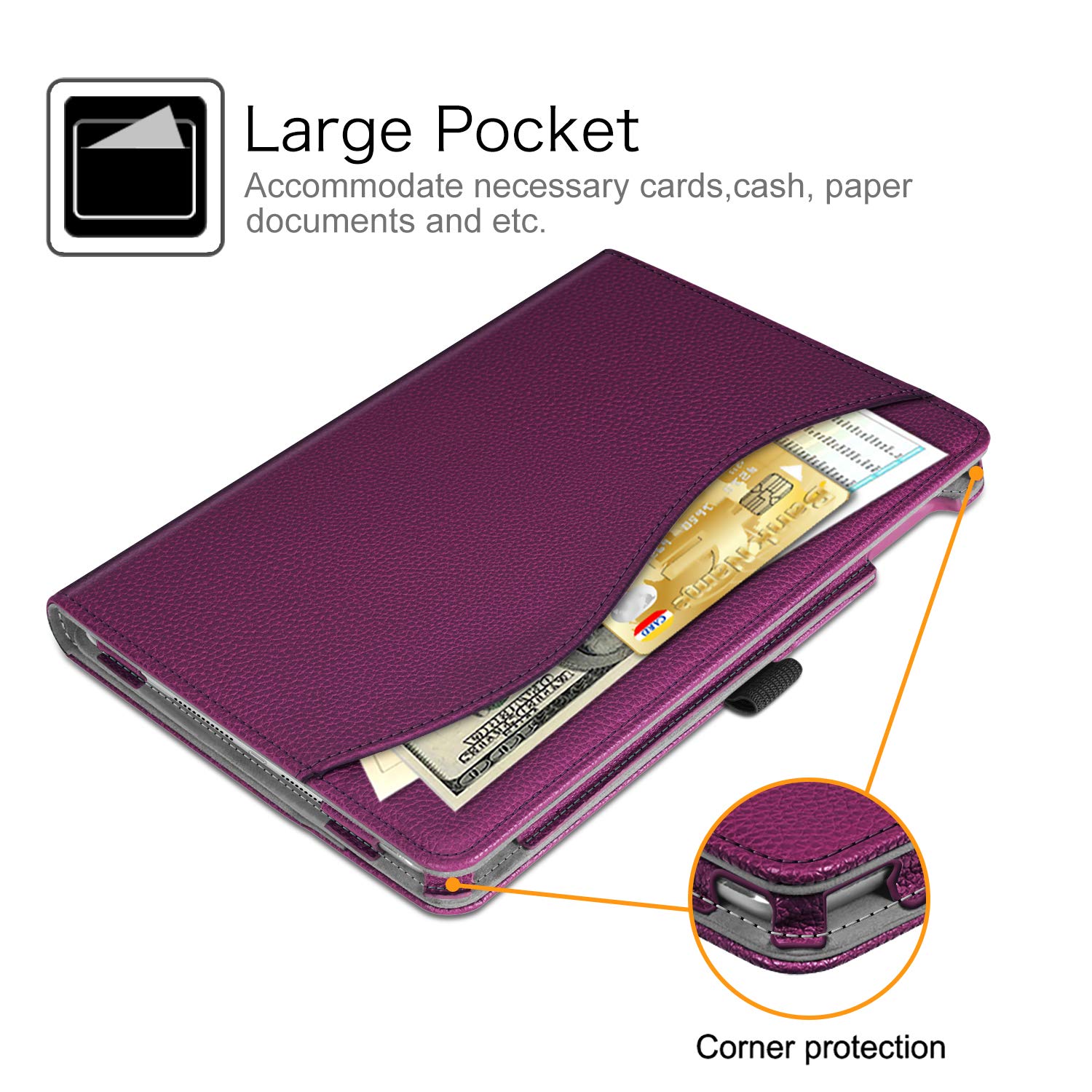 FINTIE Case for iPad 9th / 8th / 7th Generation (2021/2020/2019) 10.2 Inch - [Corner Protection] Multi-Angle Viewing Stand Cover with Pocket & Pencil Holder, Auto Wake Sleep, Purple