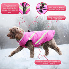 Lairle Dog Coat Waterproof Dog Coats Winter Dog Jacket Vest Clothes Reflective Adjustable Dog Coat with Built in Harness for Small Medium Large Dogs