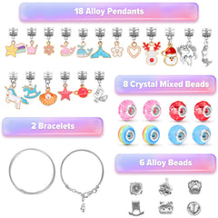 BIIB Gifts for Teenage Girls Gifts, Charm Bracelet Making Kit Arts and Crafts for Kids Stocking Fillers for Teenage Girls Christmas Gifts, Unicorn Gifts for Girls Jewellery Making Kit