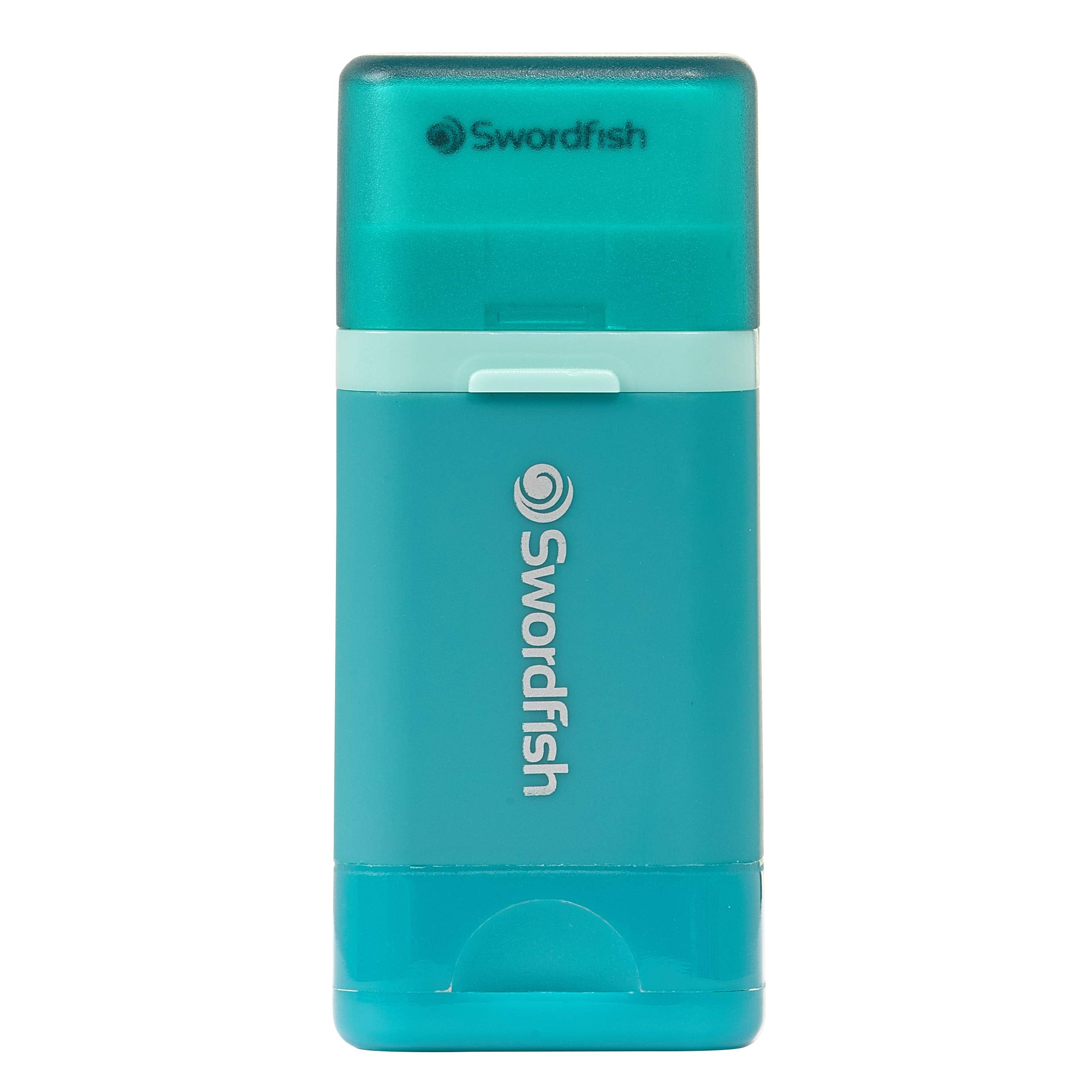 Swordfish Combo Pencil Sharpener with Mess-Free Canister and Eraser [Pack of 1] Turquoise [40294]