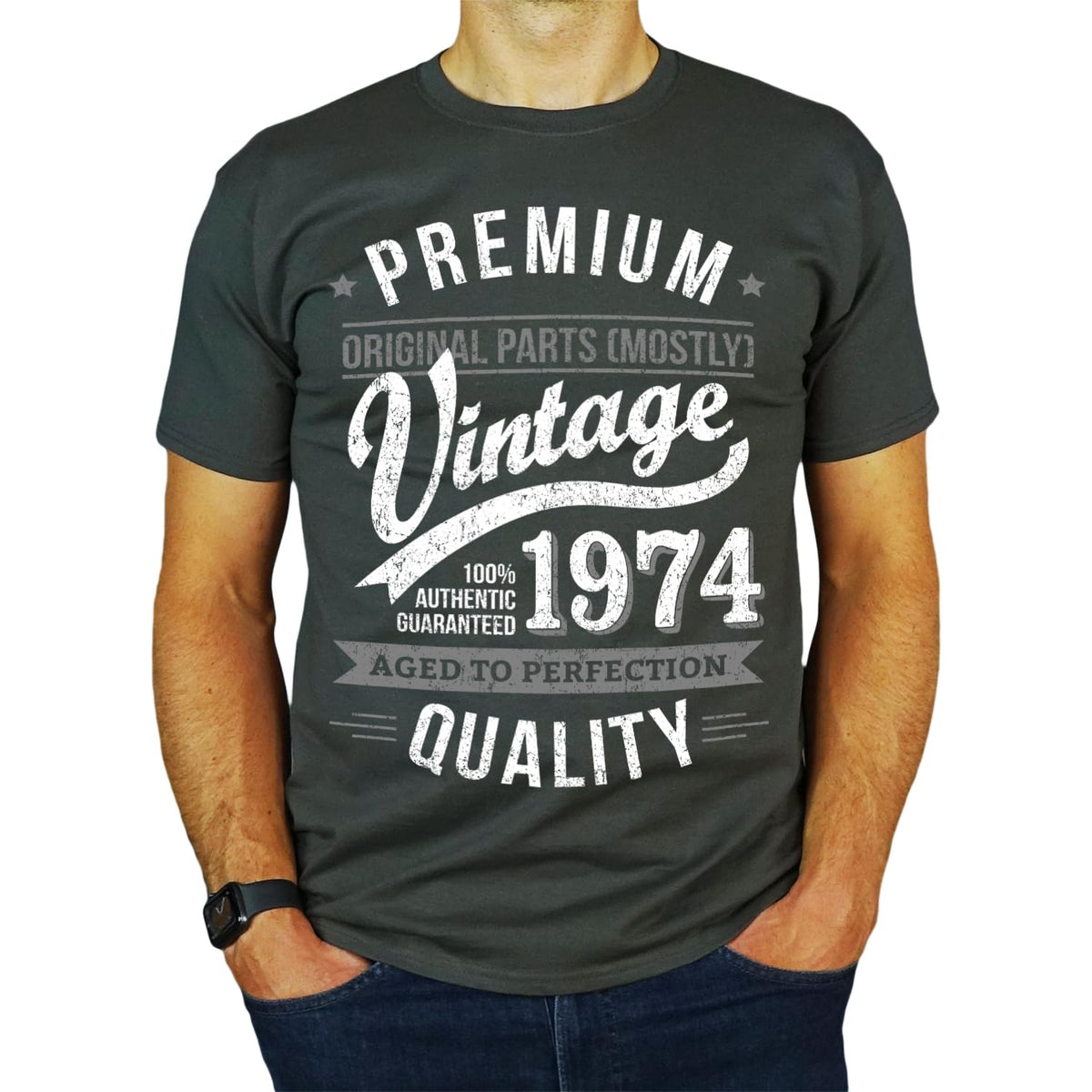 My Generation T-Shirts Vintage Year - Aged to Perfection - 50th Birthday Gift   Present Mens T-Shirt Charcoal Grey 2XL