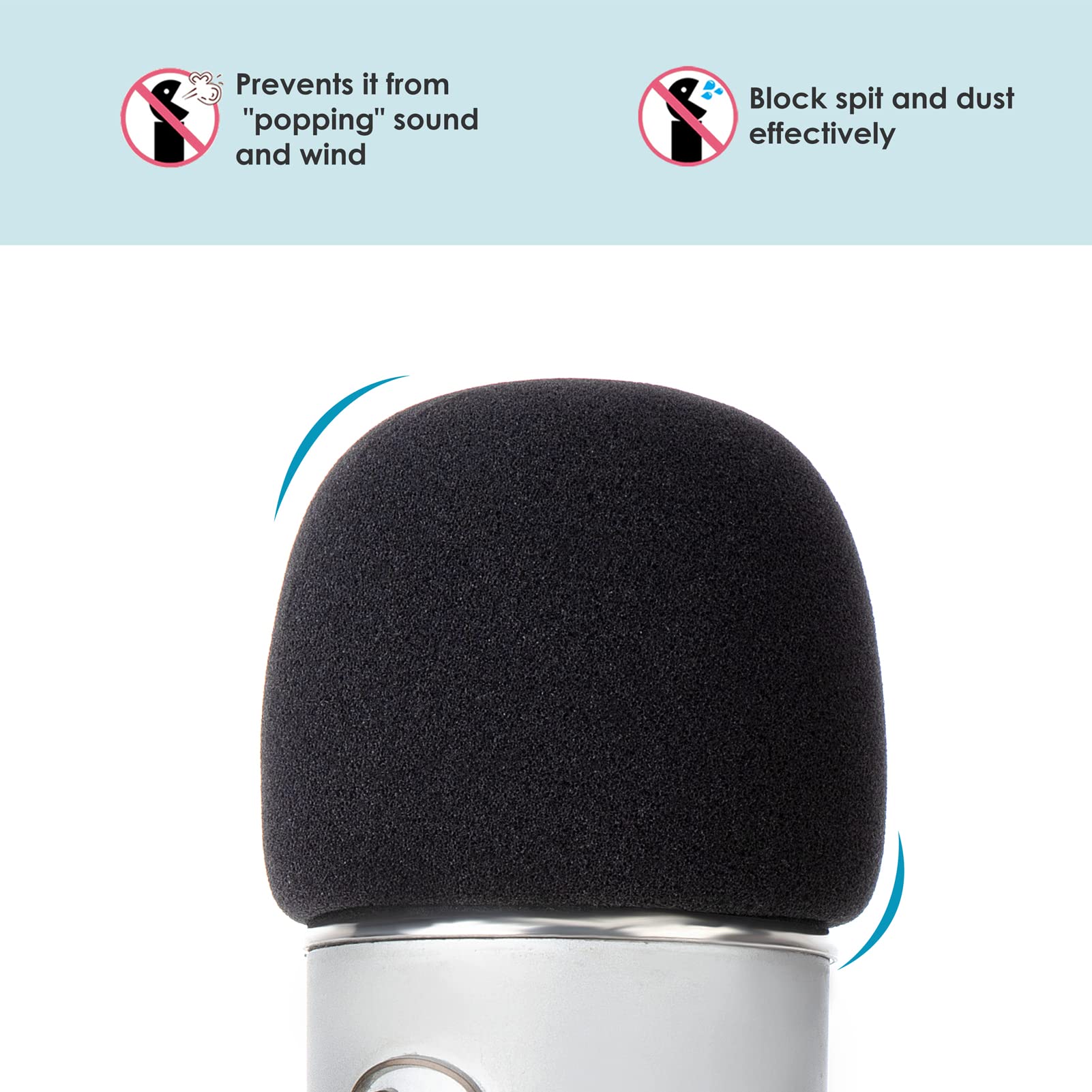 Blue Yeti Pop Filter Foam - Microphone Cover Foam for Blue Yeti, Yeti Pro Microphone to Reduce Noise, Yeti Mic Cover by YOUSHARES