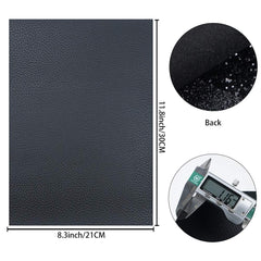 6 Pieces/Set 8x12 Inch (21cm x 30cm) A4 Bundle Leather Sheets Mixed Black Series Holographic Sparkle Fine Chunky Glitter Litchi Faux Leather Fabric for Bow Earring Making DIY Craft