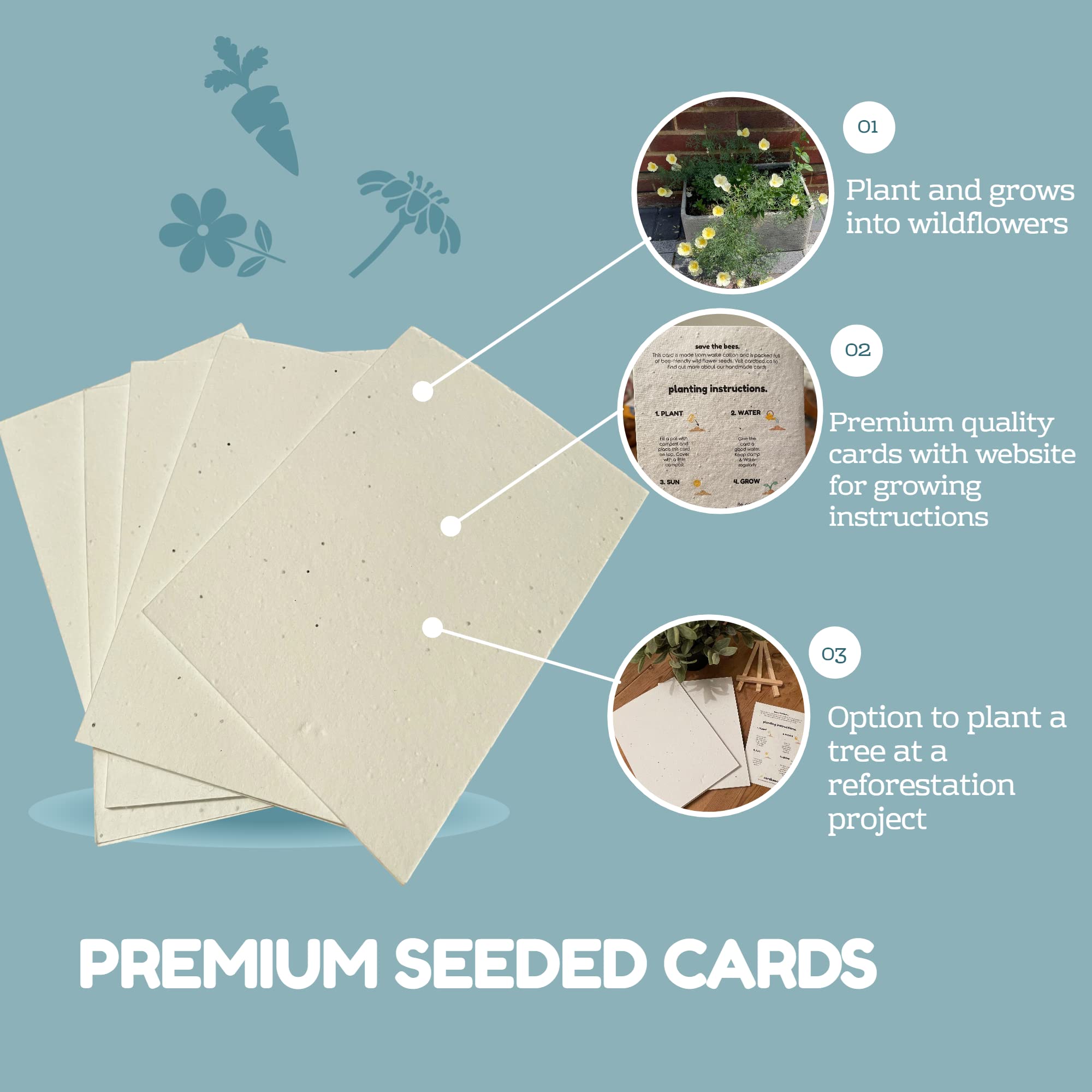 A4 & A5 Plantable Seed Paper/Card - Eco Friendly Print at Home Craft Paper with Wildflower Seed Mix (A4 Pack of 10 Seeded Paper)