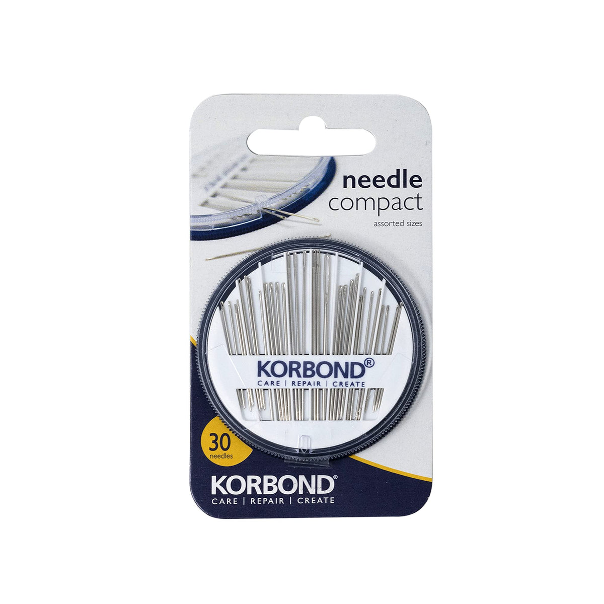 Korbond 30 Piece NEEDLE COMPACT by Korbond – Needle Assortment for a multitude of hand sewing, Betweens Tapestry & Darning Needles