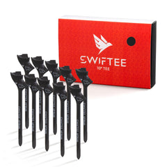 SWIFTEE Premium 10 Degree Golf Tees for Driver or Iron - Help Reduce Spin & Slice, Improve Distance & Precision (Pack of 10 Tees) (Black, 83mm)