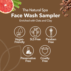 the Natural Spa Face Wash Bar Sampler Box, Includes 4 Handcrafted Vegan Face Soap Bars, Unique Beauty Gifts Sets for Women, Gift-Ready Skin Care Bars in Letterbox Packaging, Box of 4 15g bars