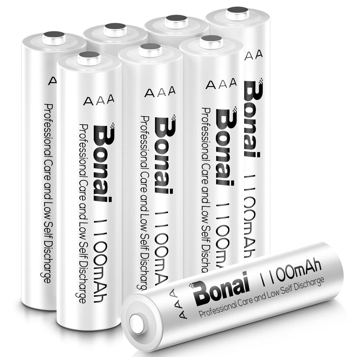 BONAI 1100mAh AAA Rechargeable Batteries High Capacity 1200 Cycles Rechargeable Battery AAA [ Pack of 8 ]