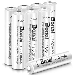 BONAI 1100mAh AAA Rechargeable Batteries High Capacity 1200 Cycles Rechargeable Battery AAA [ Pack of 8 ]