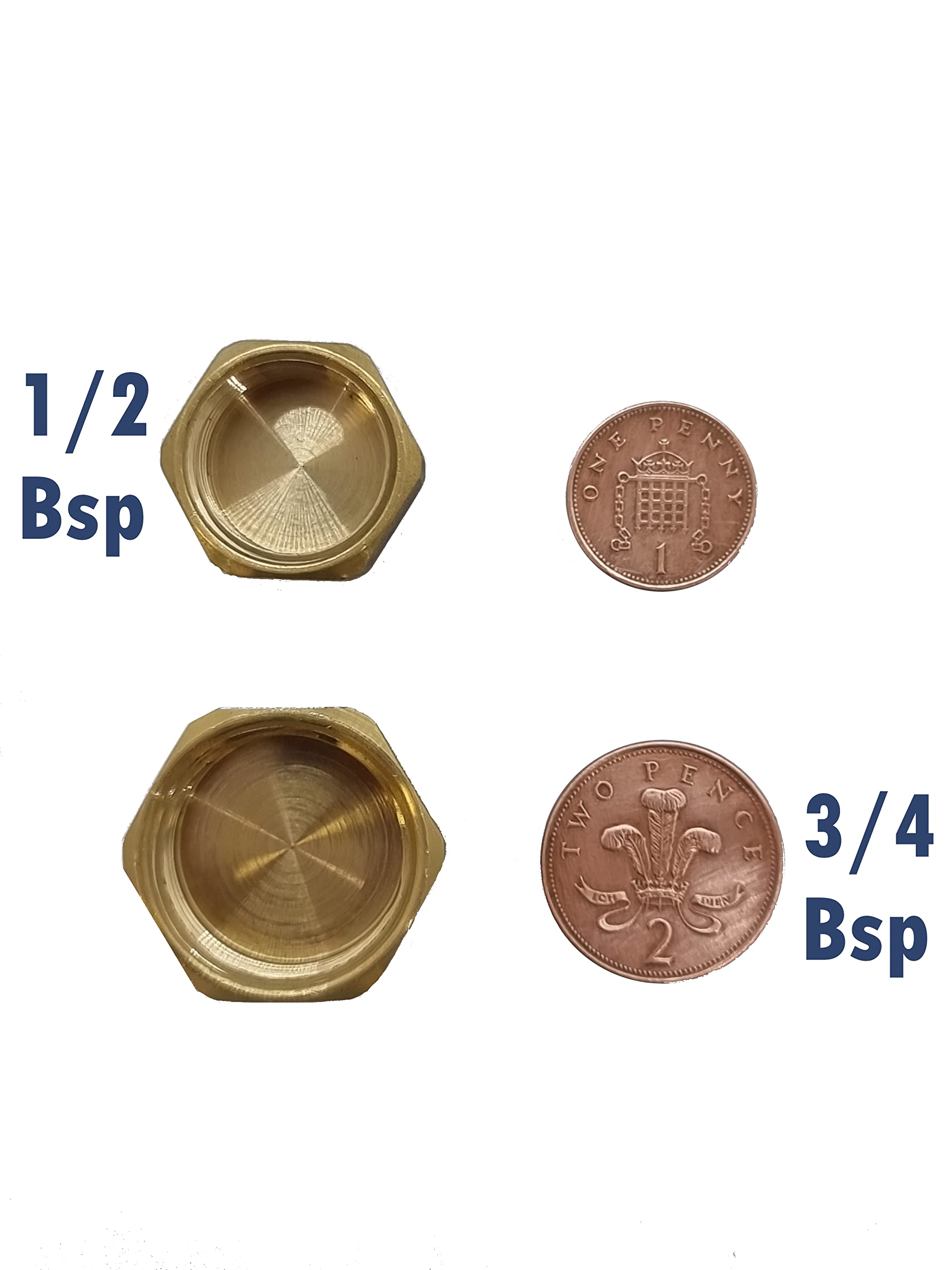 Pipestation Blanking Caps 3/4 inches Pack of 2 - For Washing Machine & Sink Waste Pipe - Durable Brass Construction for Plumbing Solutions - Radiator Blanking Cap - Washers Included