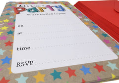 YLAB - 20 Party Invitations & Envelopes - Let's Have a PARTY! Birthday, Engagment