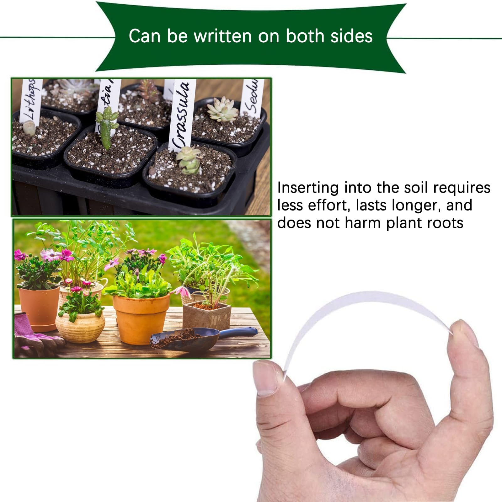 300PCS Plant Labels for Outdoor Plants, Plant Labels Plastic, Plant Tags, Plant Markers & Labels, Garden Labels, Plant Label for Seed Herb Seedling Vegetable Flower Potted Plants