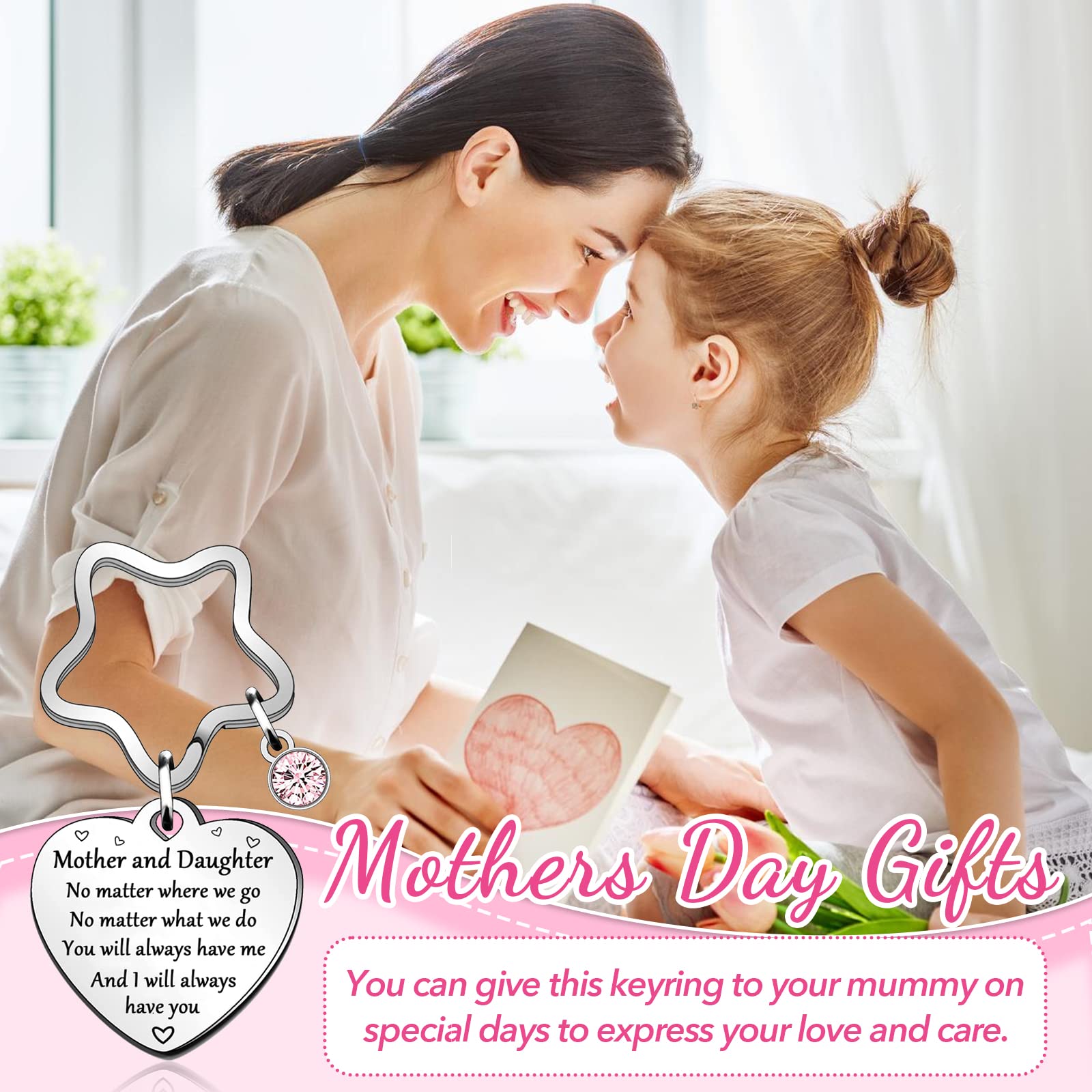 HUANGLG Mothers Day Gifts from Daughter, Gifts for Mum, Mum Gifts, Mummy Gifts, Mum Keyring Suitable for Mothers Day, Birthday, Christmas, Thanksgiving, etc