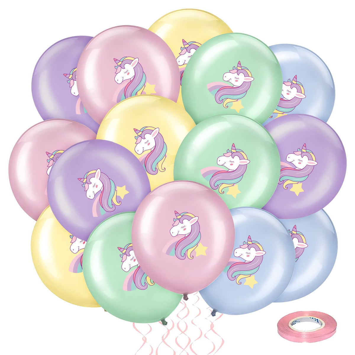 FRIUSATE 20 Pcs Unicorn Party Balloons 5 Colors Unicorn Latex Balloons Unicorn Theme Birthday Party Balloons Unicorn Helium Balloons For Girls Birthday Christmas Baby Shower Party Supplies