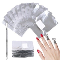 Sularpek Foil Nail Wraps, 200 Pcs Gel Nail Remover Wraps With 1pcs Cuticle Pusher, Nail Foils For Gel Nails For Fast & Gentle Soak Off Gel Polish Removing