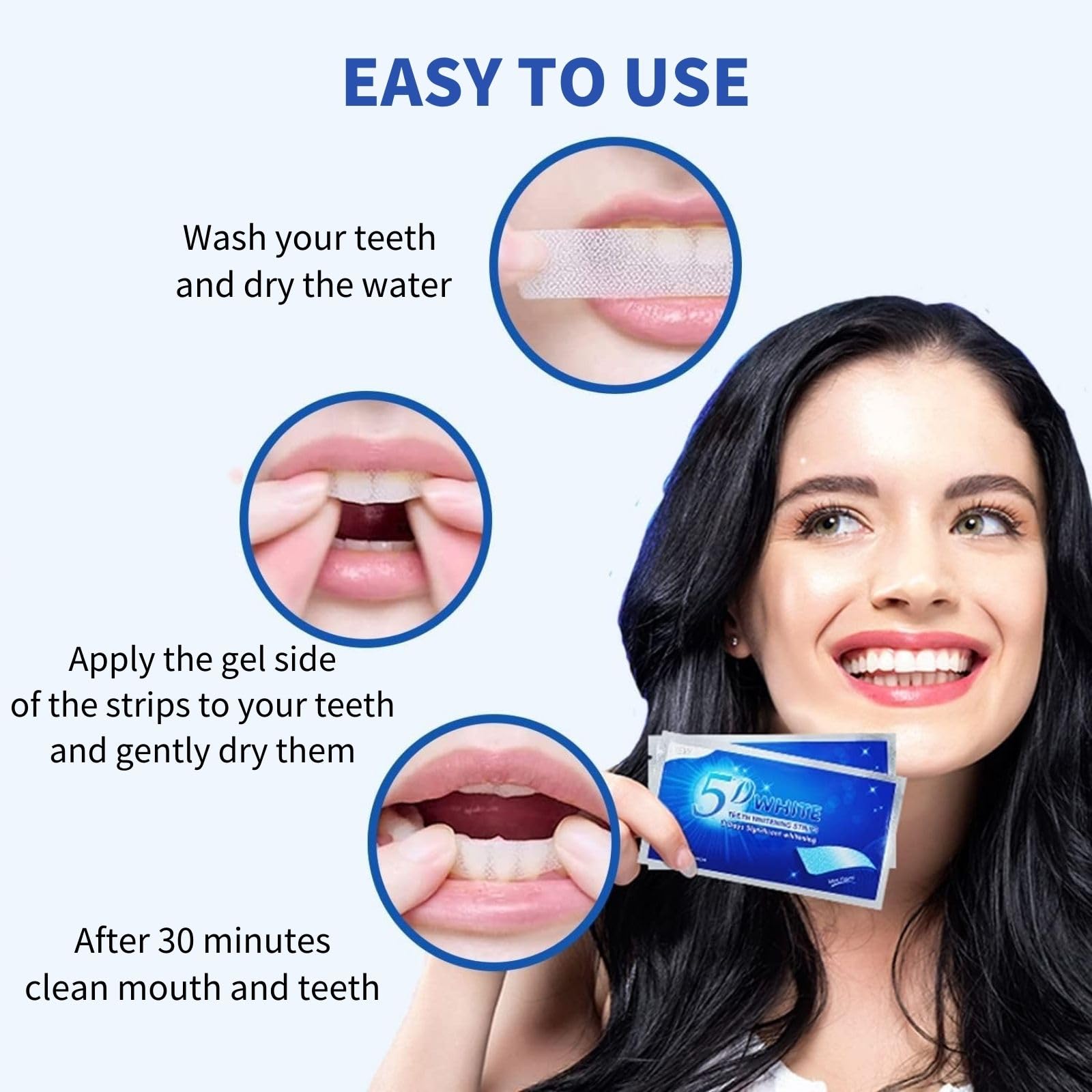 Teeth Whitening Strips, Whitening Strips, Tooth Whitening Kits, Safe for Enamel Whitening Strips Home Use, Non-Sensitive Teeth Whitening Strips for Removing Stain, Teeth Whitener 14 Packs 28 Pcs