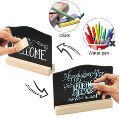 DONQL 12Pack Mini Chalkboard Signs, Kitchen Notes Chalk Boards with Stands 10x7.2cm Small Blackboard Message Tabletop Board for Signs Place Cards Table Numbers Shop Buffet Cafe Party (Wave Shape)