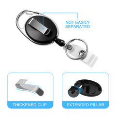 Teskyer 5 Pack Retractable Keyring, Retractable Lanyard, Retractable Badge Holder for Key Ring, ID Card