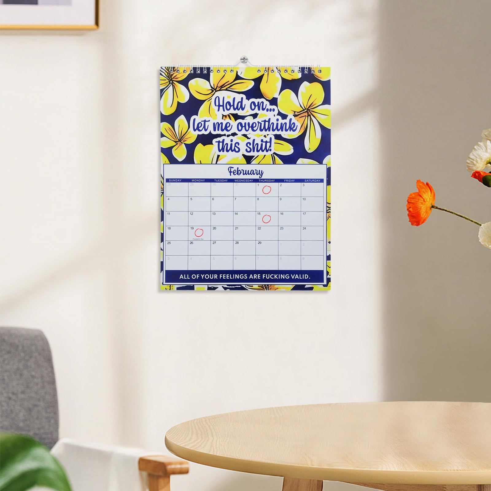 MultiValue Mental Health Calendar 2024, Creative Wall Calendar UK with Sweary Affirmations, Funny Mental Health Calendar Planner 2024 Calendar Family Organiser Calendars for Home, Office (03#)