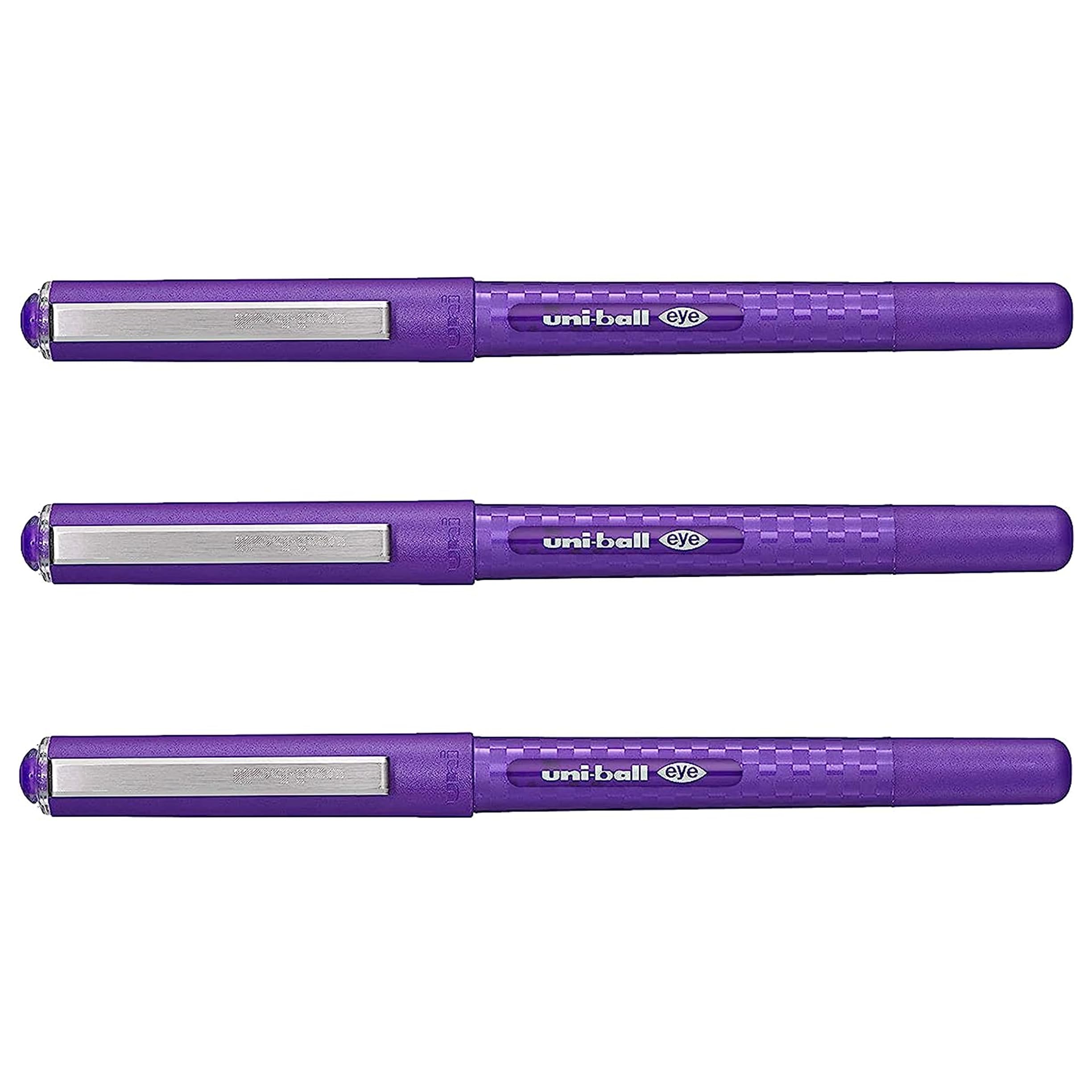 Uni Ball Eye Purple Case Rollerball Pen, 0.7 mm Fine Tip, Line Width 0.5 mm, for Quick Dry Series Ink Pigment UB-157D (3 Pack)