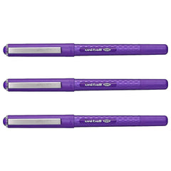 Uni Ball Eye Purple Case Rollerball Pen, 0.7 mm Fine Tip, Line Width 0.5 mm, for Quick Dry Series Ink Pigment UB-157D (3 Pack)