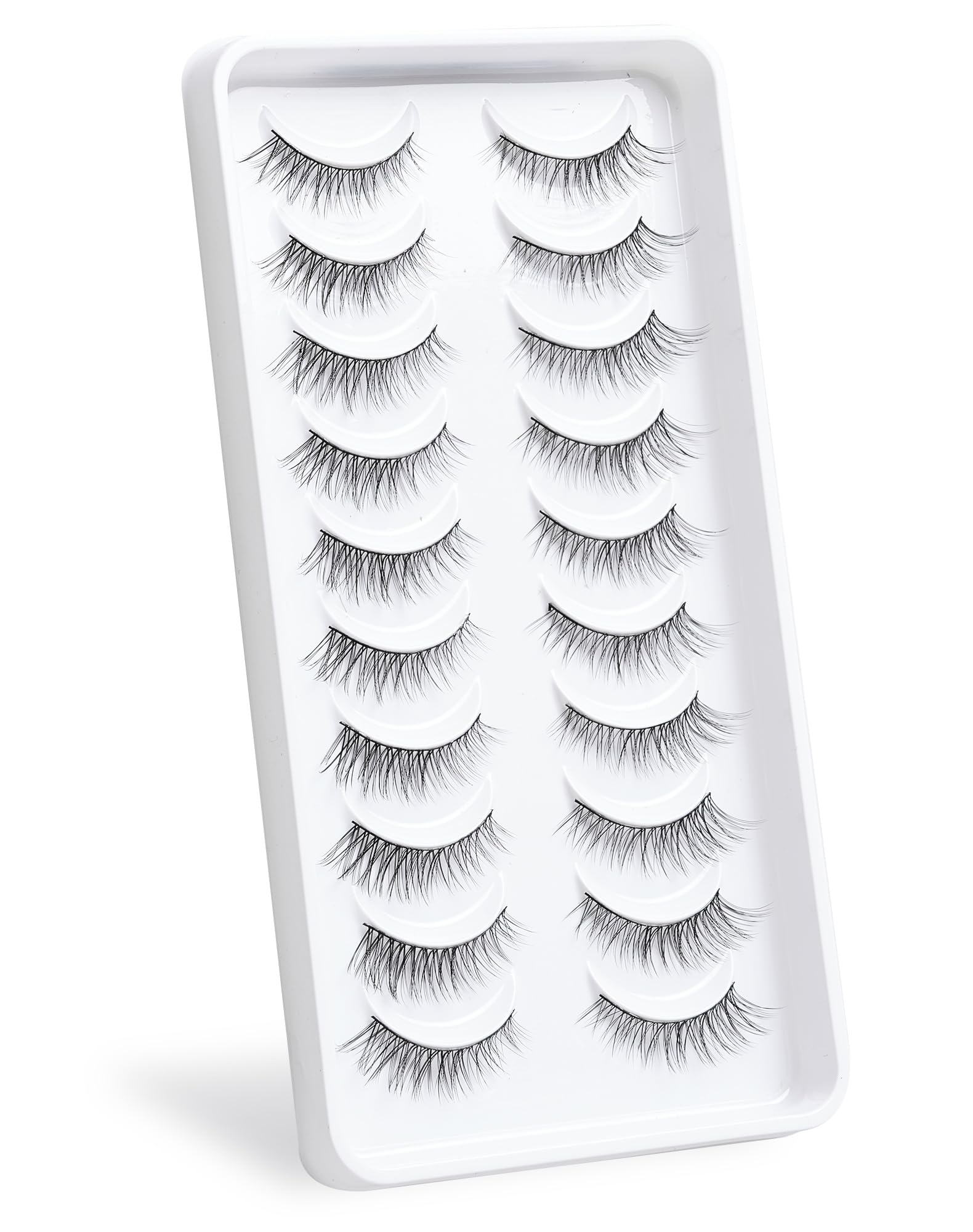 Wispy Lashes Natural Look False Lashes Gradual Lash Natural Lashes Fake Eyelashes Thin Band Eyelashes 10 Pairs D-M08