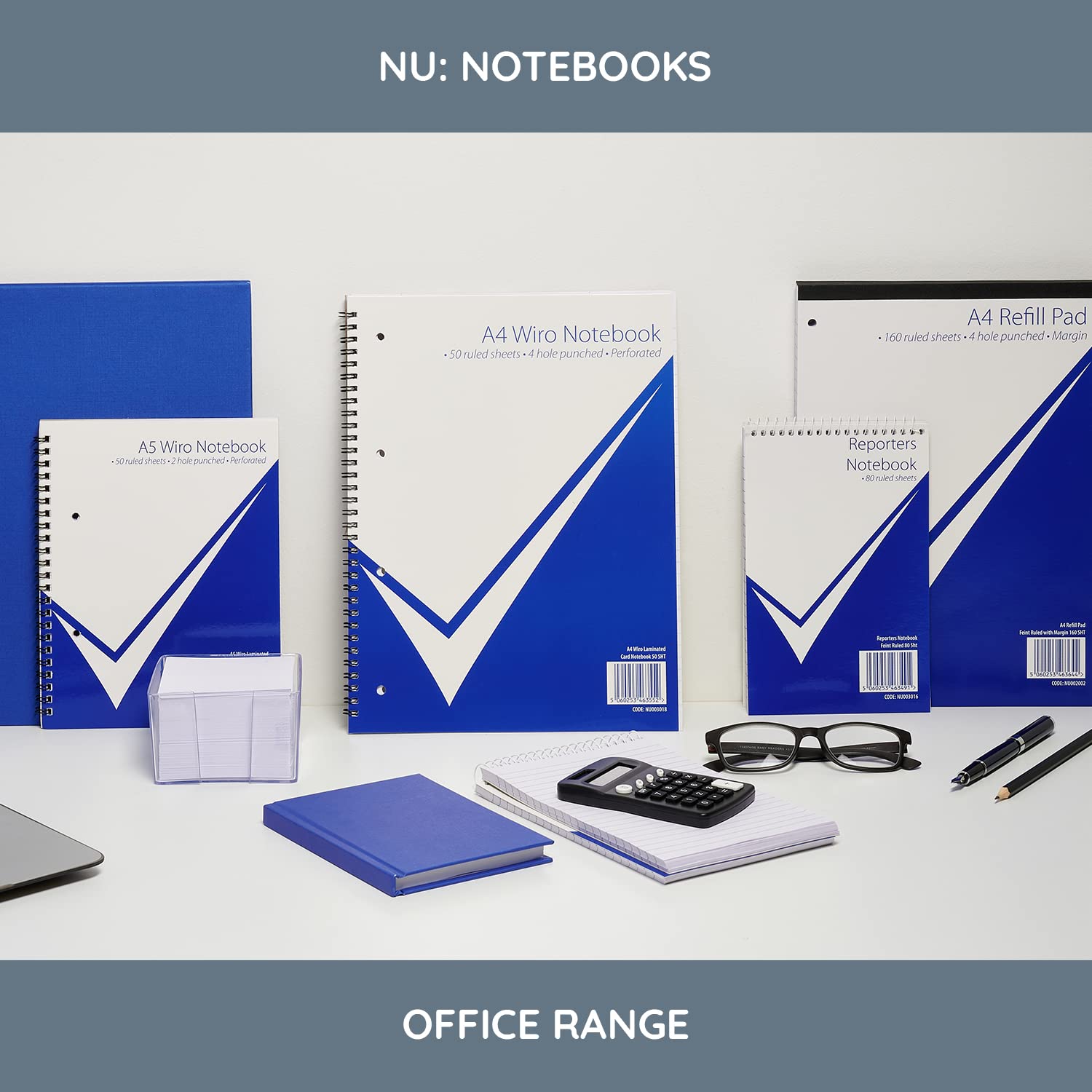 Nu Notebooks - Office Range - A4 Refill Pad - A4 Notebook - Stationery Notebooks - Writing Pad - 160 Pages, White