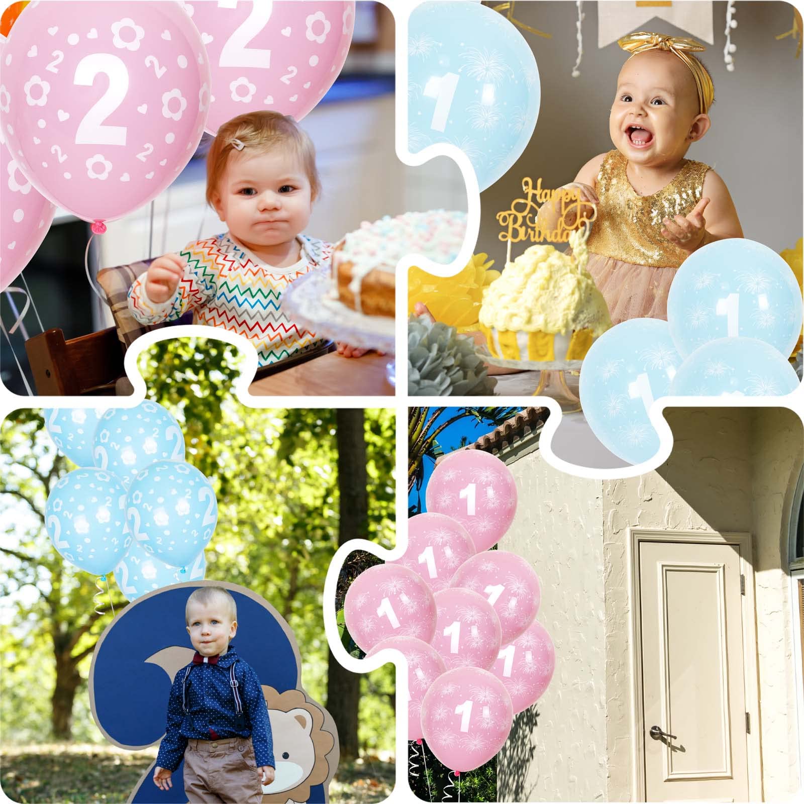 Yiran 2nd Birthday Balloons 2nd Birthday Decorations 12 inches Latex Pestel Baby Blue Happy 2nd Birthday Balloons for Boy's Baby Birthday Party Anniversary Decorations, Pack 12 with Balloon Spare & Ribbon
