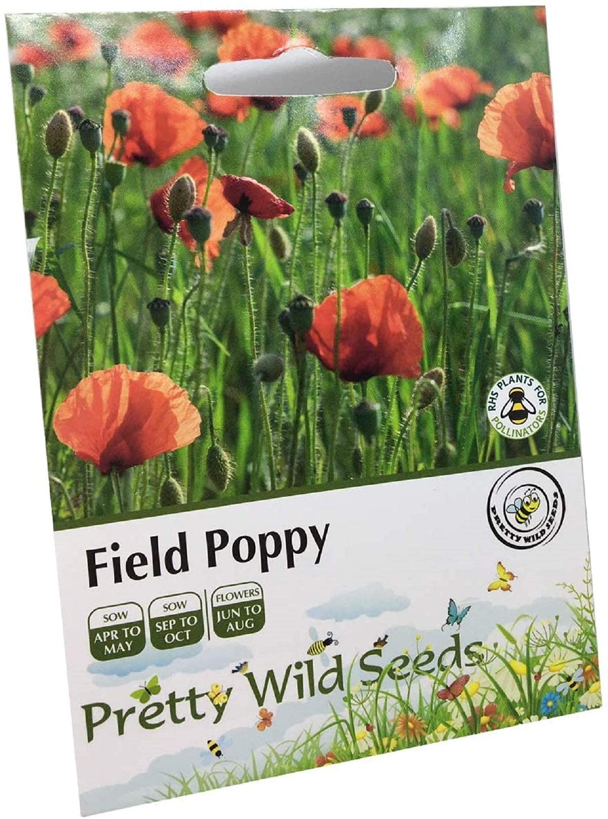 Flower Seeds 10,000 Seeds Papaver rhoeas Red Common Field Poppy Meadow Wild Flower Seed Seeds by Pretty Wild Seeds BN Pictorial Seed Packets Fresh Seeds