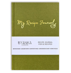 BYANIKA Recipe Book For Own Recipes   Create Your Own Cookbook Journal   Hardback Notebook   Blank Diary To Write In   Cooking Organiser Family Cook Books   Foodie Baking Kitchen Gifts (Olive Green)
