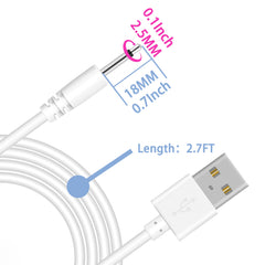 Bicmice 2.7Ft USB DC Charging Cable 2.5mm DC Charger Cord Fast Charging Replacement Cable - 2 Pack