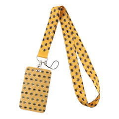 Bee Lanyard with Card Holder Set for Neck Keys School Kids ID, Cute for Men Women Business