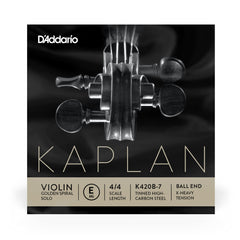 D'Addario Kaplan Golden Spiral Solo Violin String - Single E String - K420B-7 - Violin Strings - 4/4 Scale, Extra-Heavy Tension, Ball End