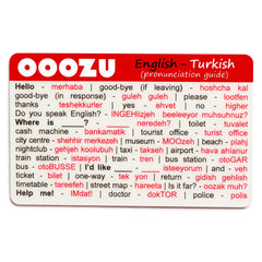 OOOZU Turkish Language Card   Lightweight Credit Card-Sized Turkish Phrasebook Alternative   Essential Words And Phrases For Holidays And Travel To Turkey, Istanbul