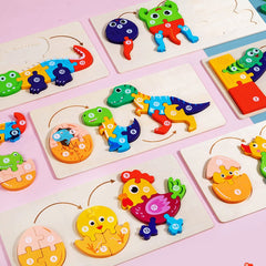 Animals Wooden Jigsaw Puzzles for Kids Gifts   Toddler Jigsaw Puzzles Montessori Toys for Girls Boys Age 2 3 (Duck)