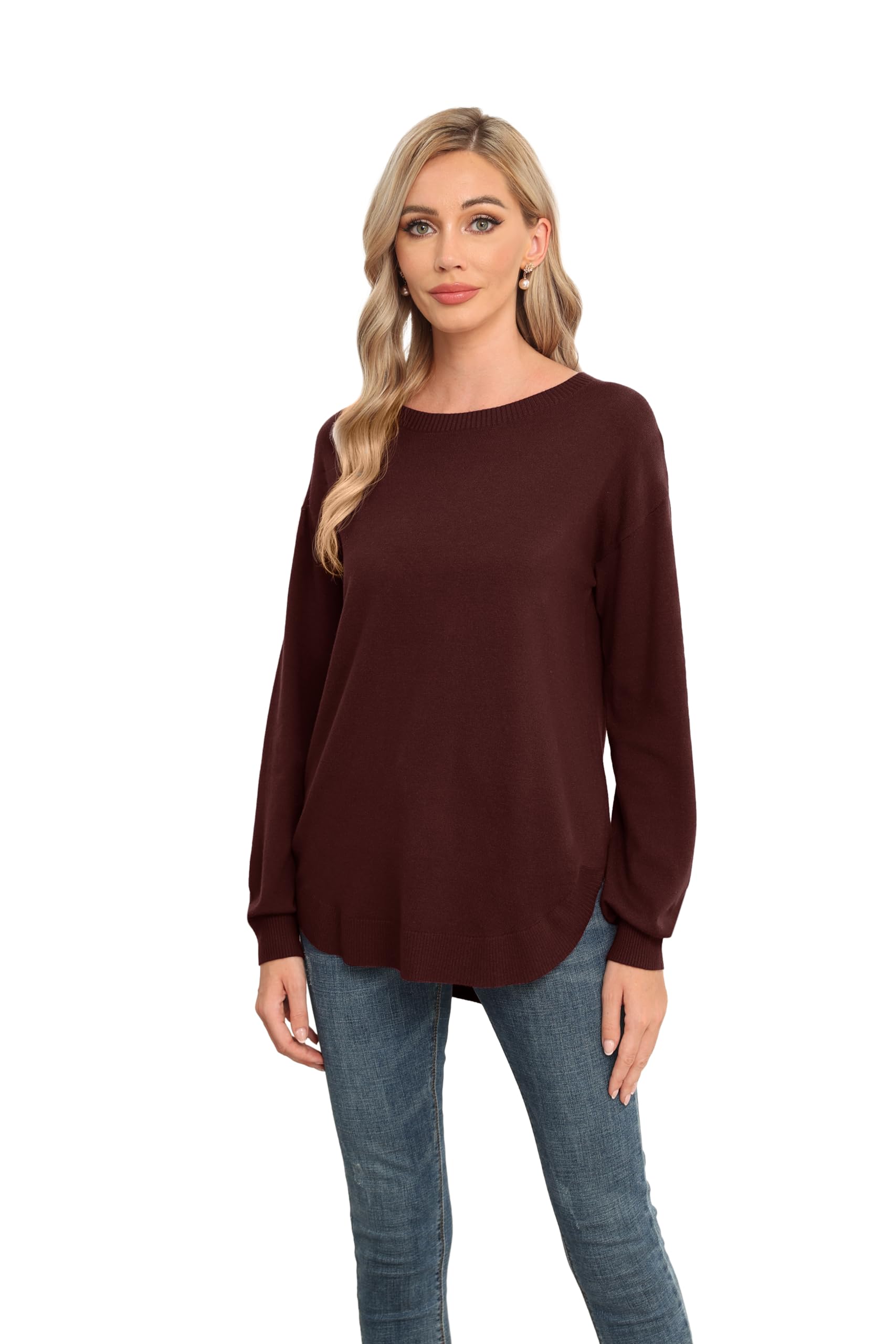 GRECERELLE Jumpers for Women UK Sale (Wine Red, S)